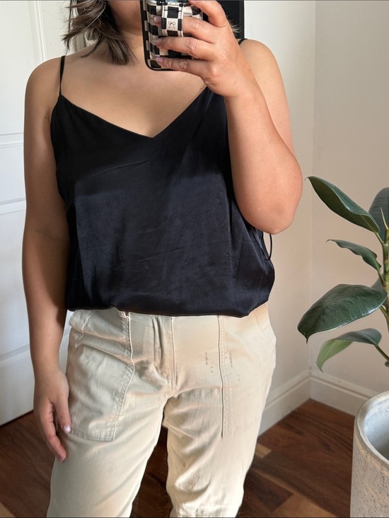 Rails Tops - Rails Paola Black Satin Tank. L